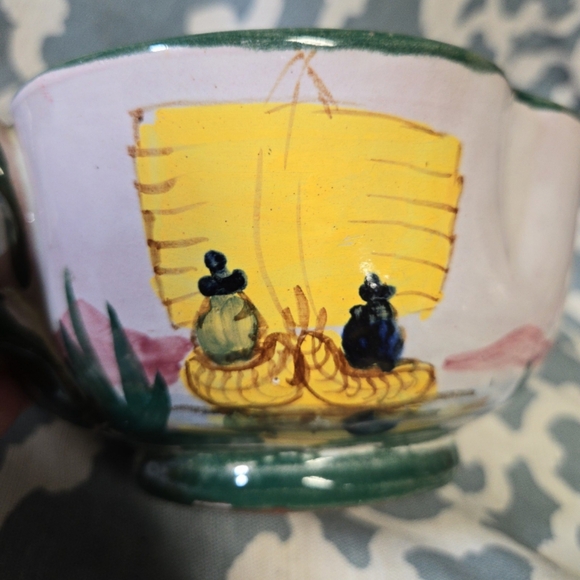 Vintage hand painted Peruvian Pottery art piece bowl - Picture 4 of 11